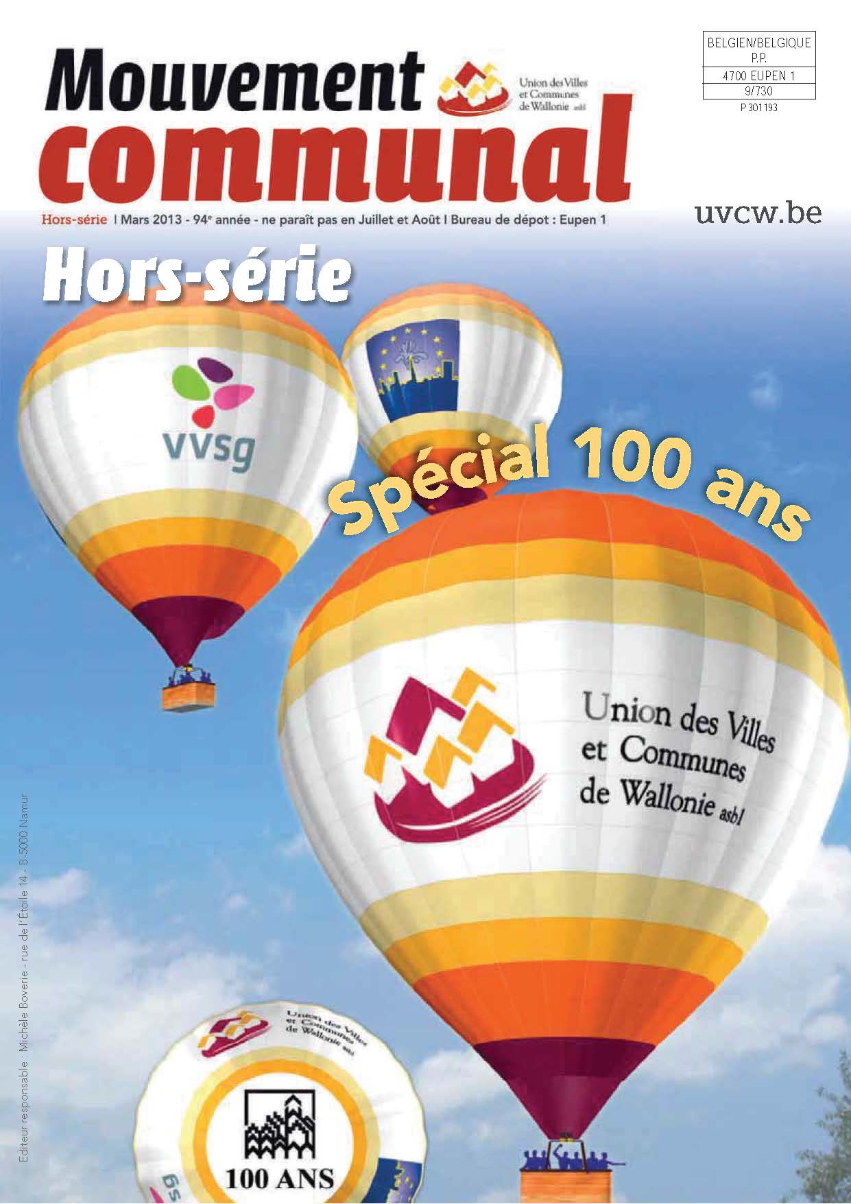 Cover: Mouvement communal hors-série : spécial 100 ans
